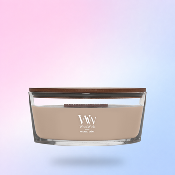 Ароматична свічка woodwick з дерев'яним гнітом Patchouli Creme 453 g 5038581167817 фото