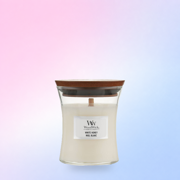 Ароматична свічка з дерев'яним гнітом White Honey Woodwick 85 g 5038581077840 фото