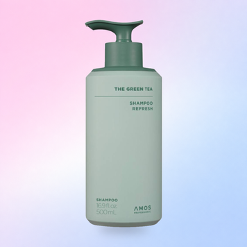 Освіжальний шампунь для тонкого волосся AMOS Professional The Green Tea Shampoo Refresh 500 ml 8801675611858 фото