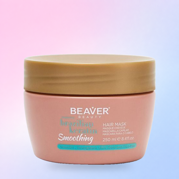 Кератинова маска для ущільнення та еластичності волосся Beaver Brazilian Keratin Smoothing Hair Mask 250 ml 4026 фото