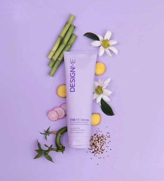 Зміцнювальний фіолетовий шампунь для блонду FAB.ME BLONDE FORTIFYING PURPLE SHAMPOO DESIGN.ME 250 ml 8029 фото