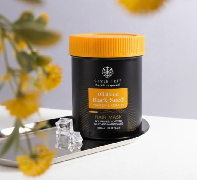 Маска проти сухості та ламкості волосся з олією чорного кмину Keratine Queen 800 ml 3227 фото